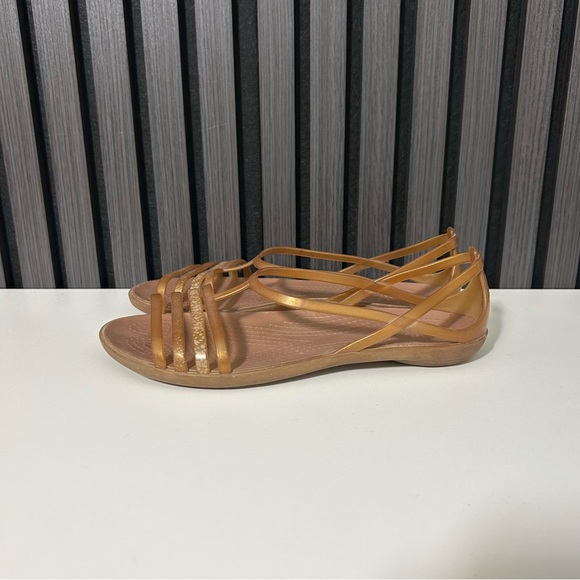 Crocs Isabella bronze gold glitter sandals - Picture 3 of 7